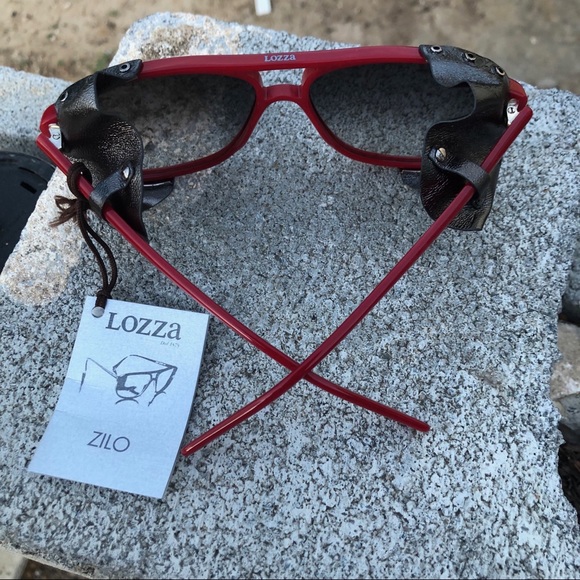 LOZZA Aviator style sunglasses red rim - Picture 2 of 4